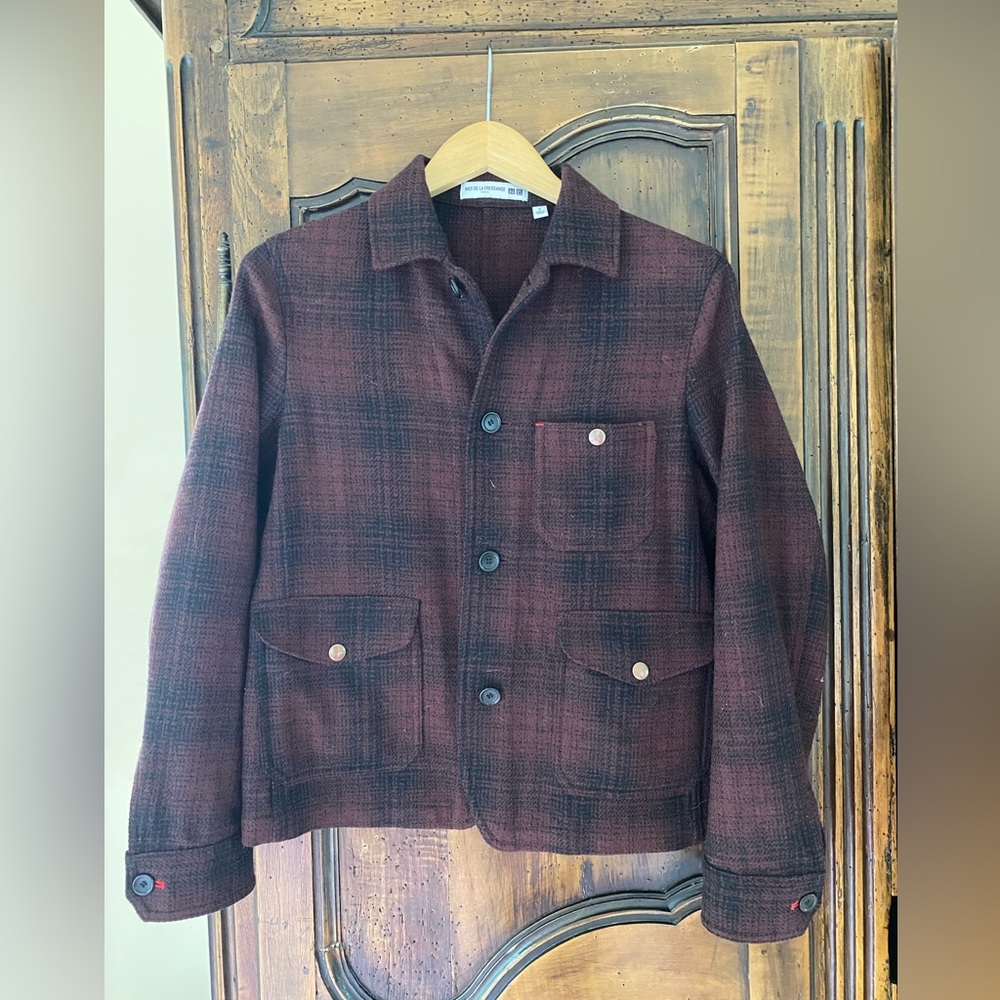 Rare Ines de la Fressange Uniqlo red wool jacket size S